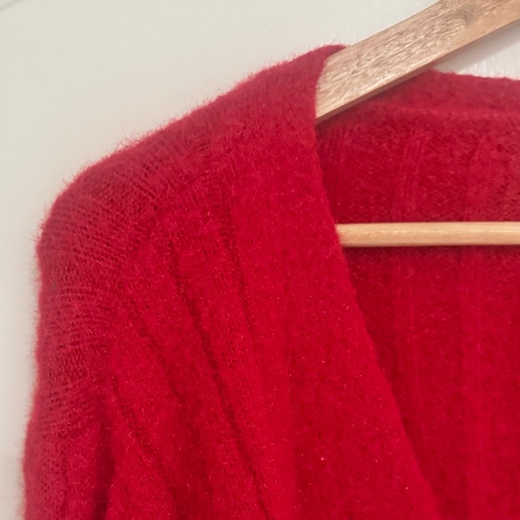 Urban Outfitters V-Neck Ribbed Button Front Cardigan Sweater Red in Size M - Picture 8 of 11